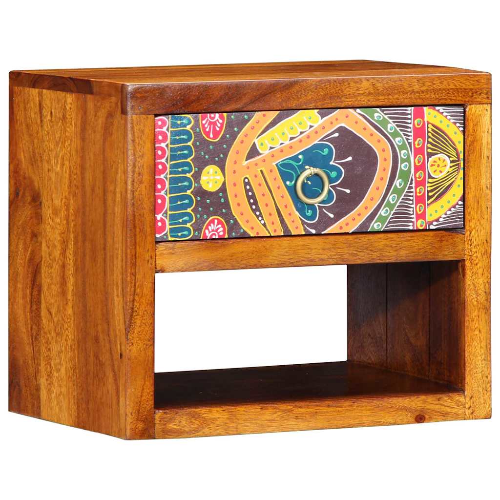 JUNG Vida Nachttisch Braun 40 x 35 x 35 cm Massivholz Akazie