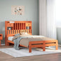 JUNG Vida Massivholzbett mit Regal ohne Matratze Wachsbraun 135x190 cm