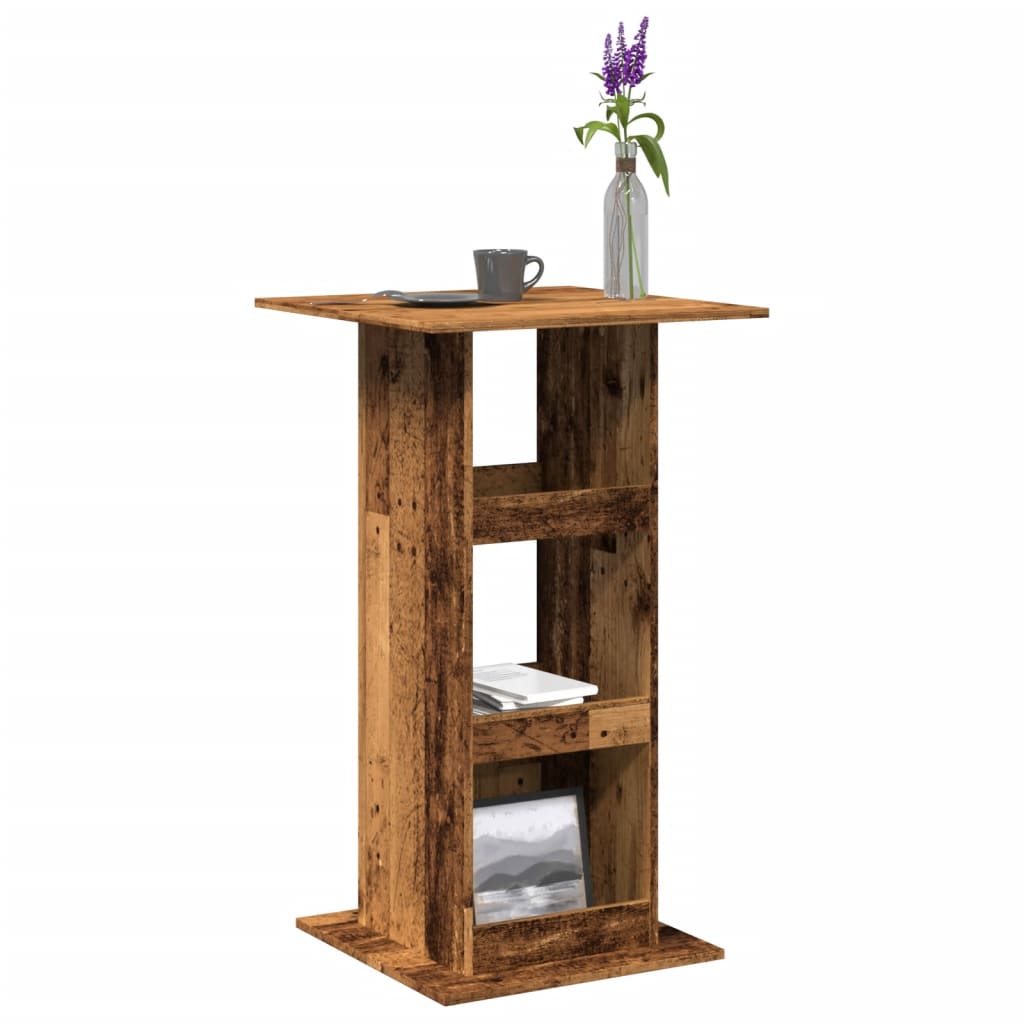 JUNG Vida Bartisch mit Ablagen Altholz-Optik 60x60x102 cm Holzwerkstoff