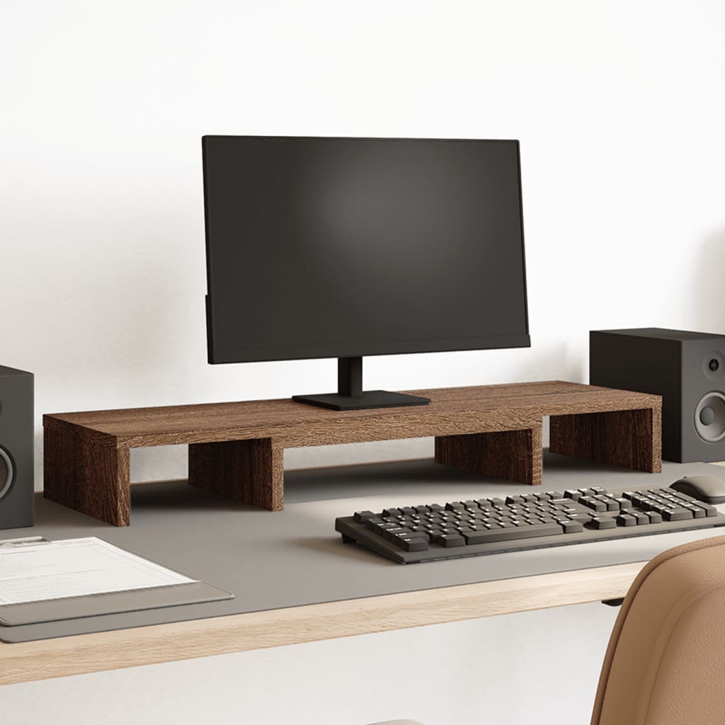 JUNG Vida Monitorständer Verstellbar Braun Eichen-Optik 80x24x10,5 cm