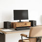 JUNG Vida Monitorständer mit Schubladen Altholz-Optik 50x27x15 cm