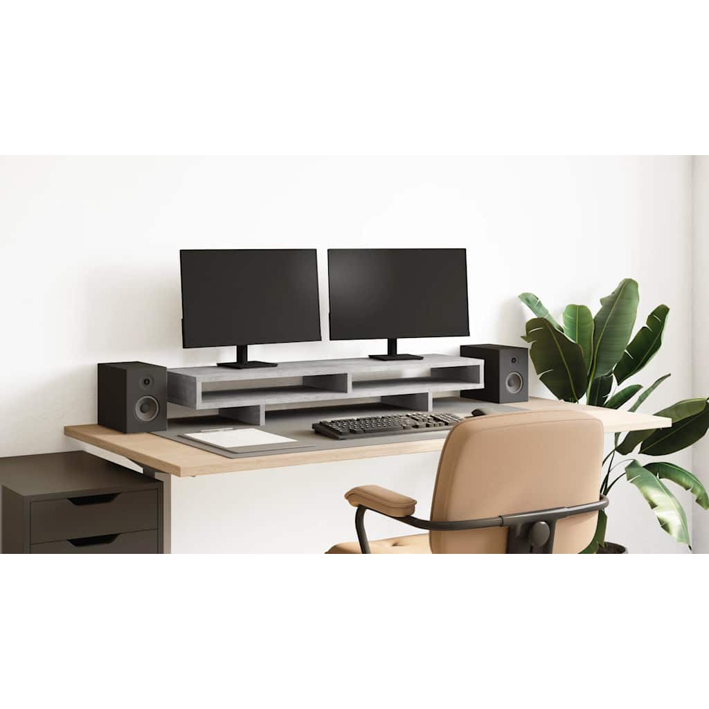 JUNG Vida Monitorständer Betongrau 100x27x15 cm Holzwerkstoff