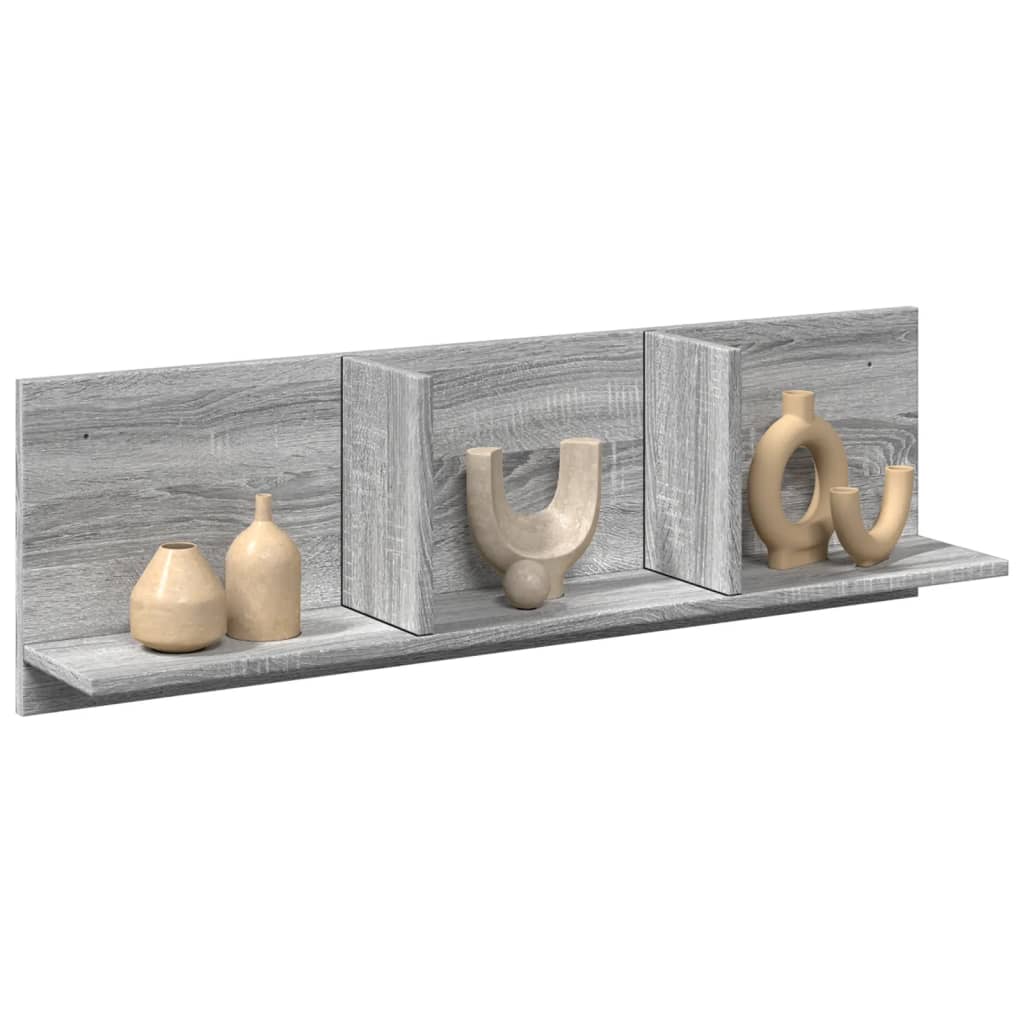JUNG Vida Wandschrank 100x16,5x30 cm Grau Sonoma Holzwerkstoff