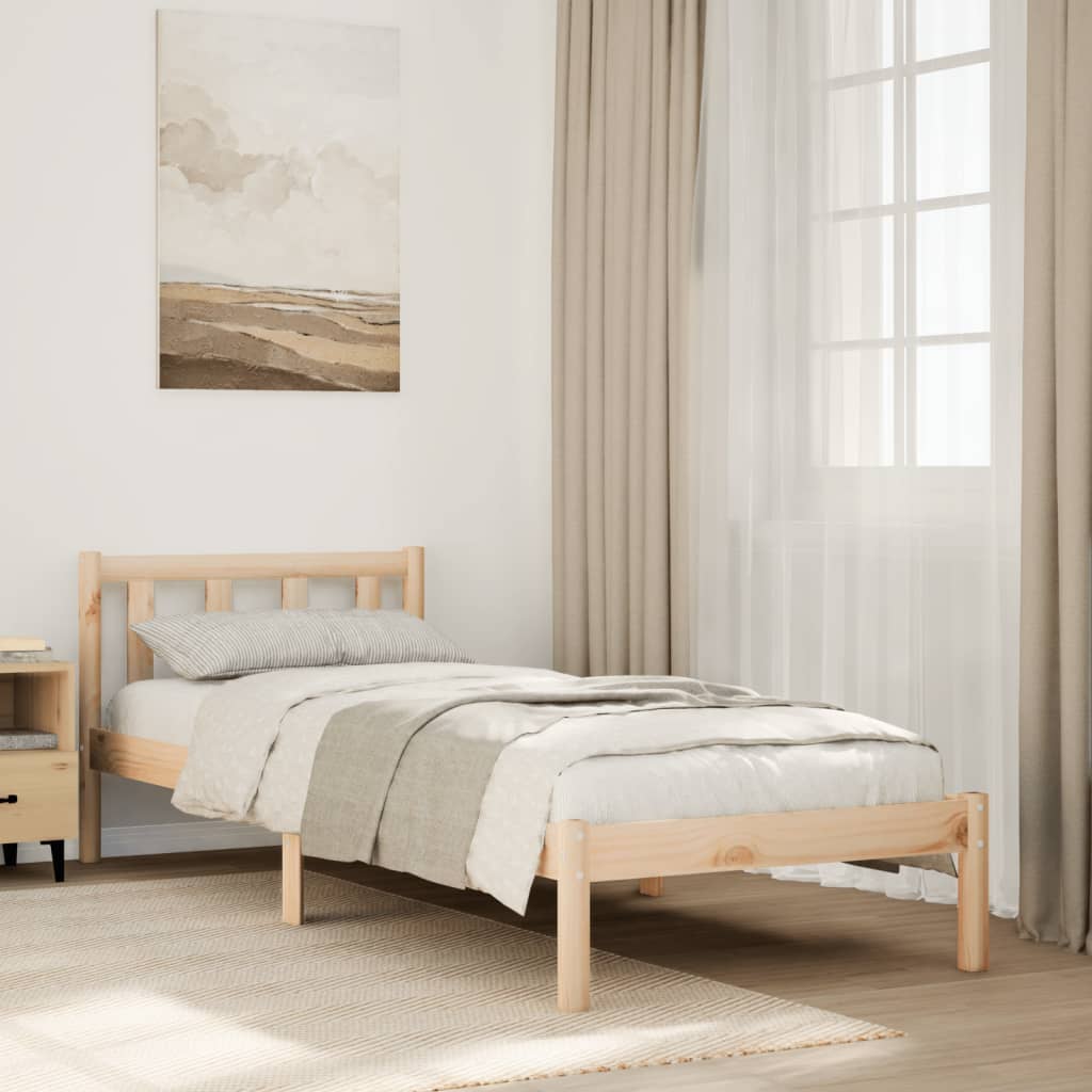 JUNG Vida Massivholzbett Extra Lang ohne Matratze 80x210 cm Kiefernholz