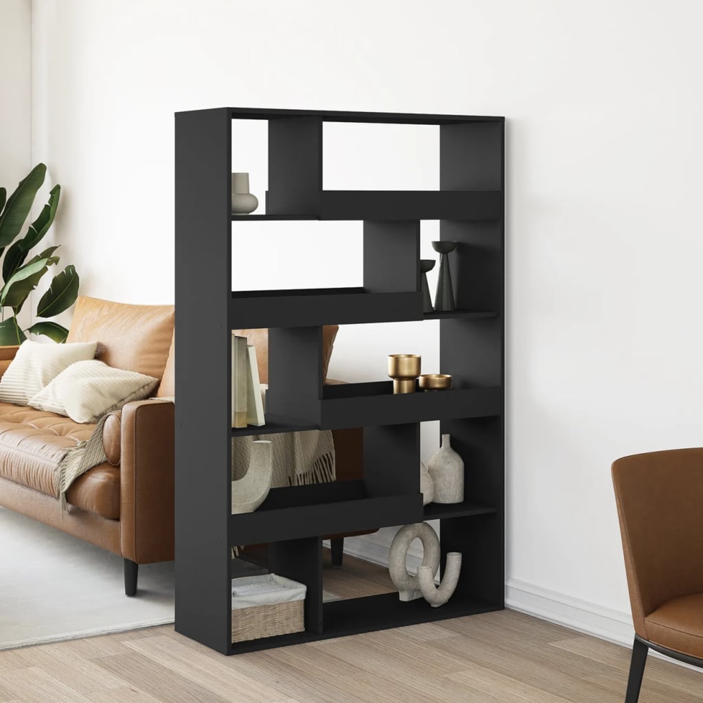 JUNG Vida Bücherregal Schwarz 100x33x156,5 cm Holzwerkstoff
