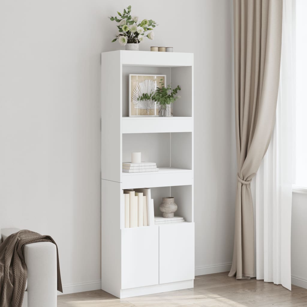 JUNG Vida Highboard Weiß 63x33x180 cm Holzwerkstoff