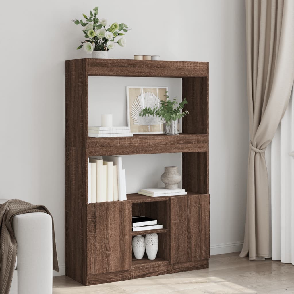 JUNG Vida Highboard Braun Eichen-Optik 92x33x140 cm Holzwerkstoff