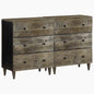 JUNG Vida Sideboards 2 Stk. Hellgrau 60x33,5x75 cm Massivholz Mango