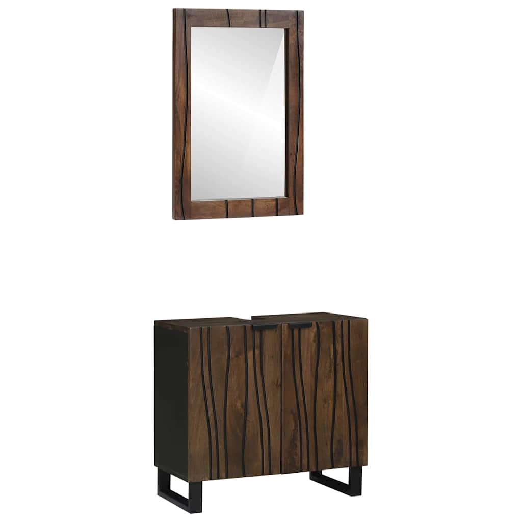 JUNG Vida Badezimmermöbel-Set mit Regal 2 pcs Walnussbraun Holzwerkstoff