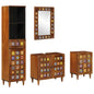 JUNG Vida Badezimmermöbel-Set mit Regal 4 pcs Walnuss Massivholz Mango