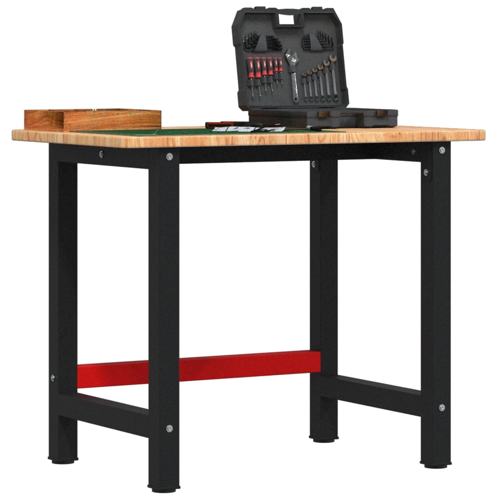 JUNG Vida Werkbank Hellbraun 100x60x81,5 cm Massivholz Eiche Rechteckig