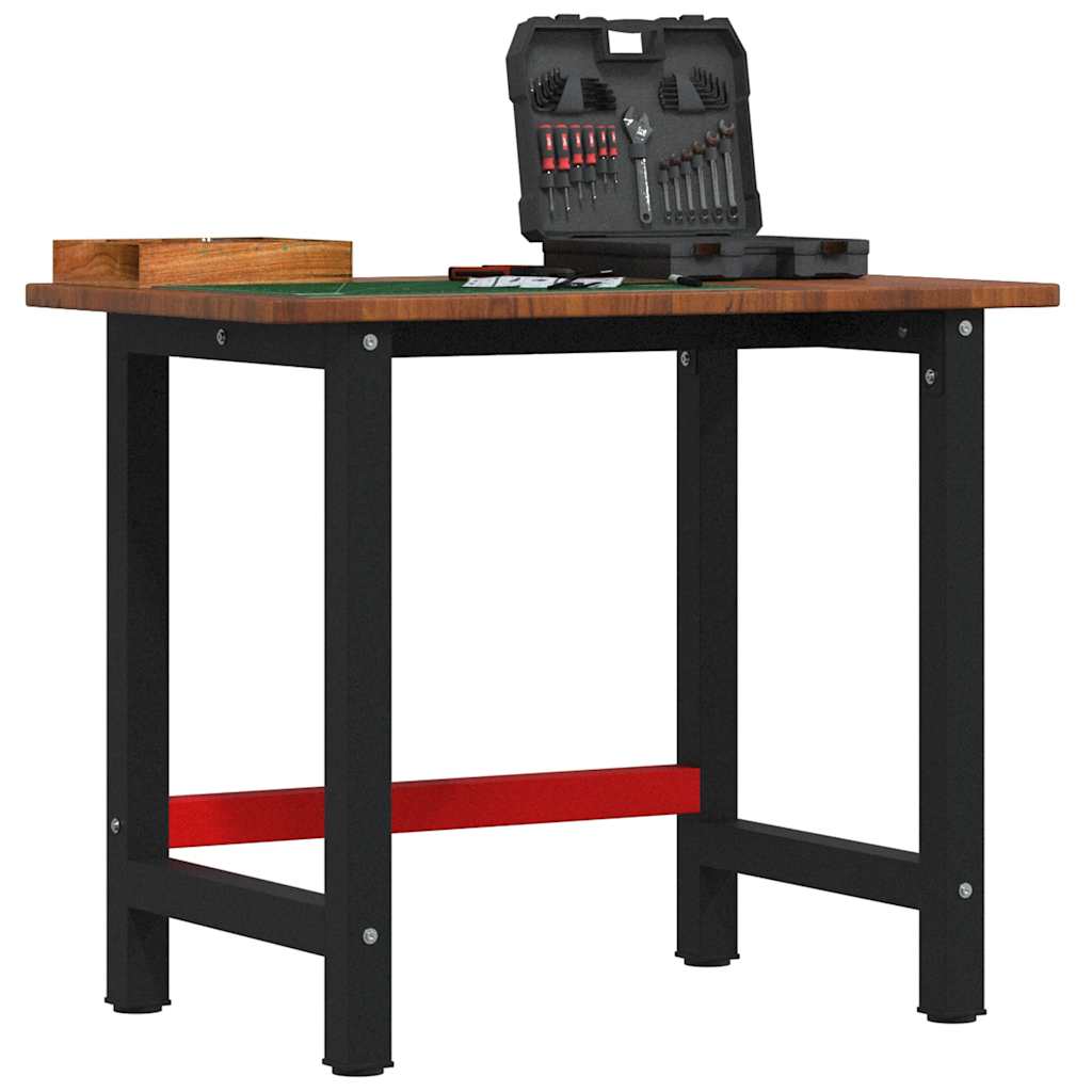 JUNG Vida Werkbank Dunkelbraun 100x60x81,5 cm Massivholz Eiche Rechteckig