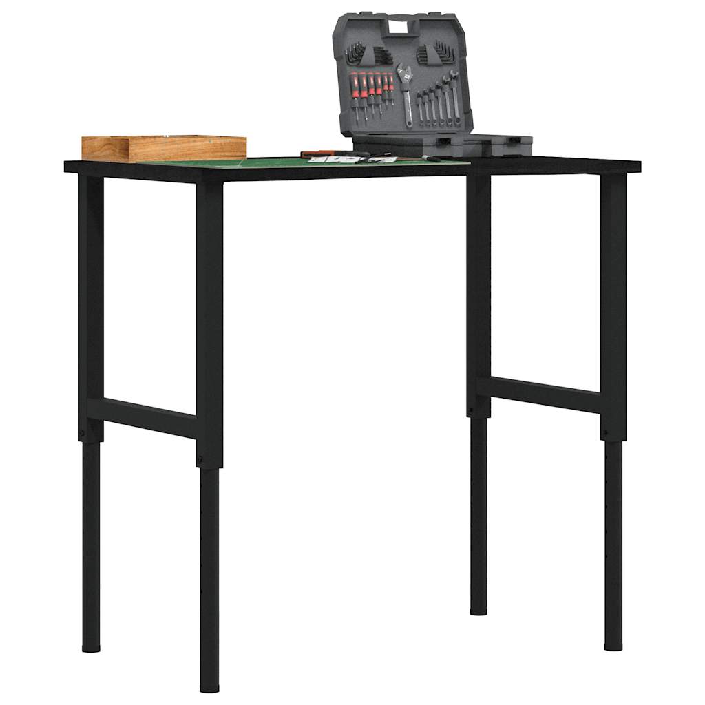 JUNG Vida Werkbank Dunkelbraun 100x60x(71,5-98) cm Massivholz Eiche