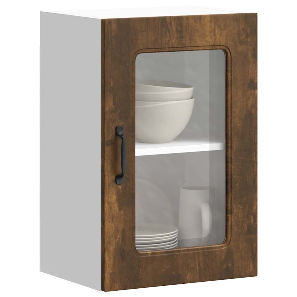 JUNG Vida Küchen-Hängeschrank mit Glastür Kalmar Räuchereiche Holzwerkstoff