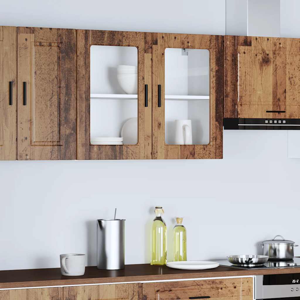 JUNG Vida Küchen-Hängeschrank mit Glastür Porto Altholz-Optik