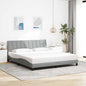 JUNG Vida Bettgestell ohne Matratze "Hanko" Hellgrau 180x200 cm Stoff
