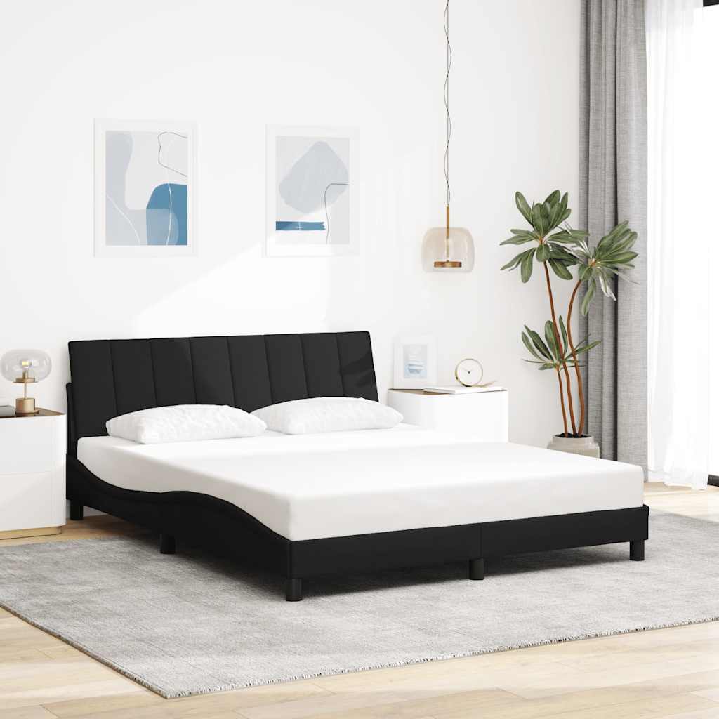 JUNG Vida Bettgestell ohne Matratze "Hanko" Schwarz 160x200 cm Stoff