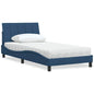 JUNG Vida Bett mit Matratze "Hanko" Blau 100x200 cm Stoff