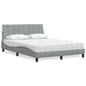 JUNG Vida Bett mit Matratze "Hanko" Hellgrau 140x190 cm Stoff