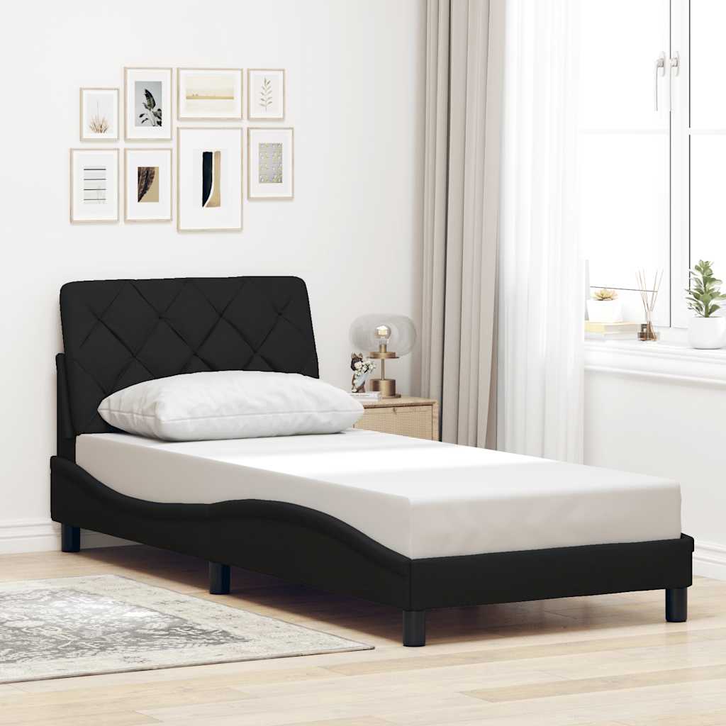 JUNG Vida Bettgestell ohne Matratze Schwarz 90x190 cm Stoff