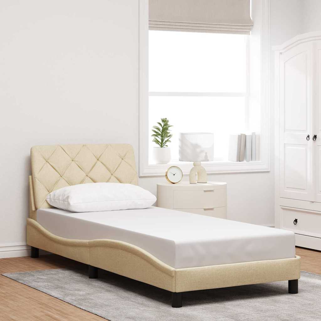 JUNG Vida Bettgestell ohne Matratze Creme 90x200 cm Stoff