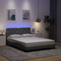 JUNG Vida Bettgestell mit LED ohne Matratze Hellgrau 140x200 cm Stoff