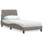 JUNG Vida Bett mit Matratze Taupe 80x200 cm Stoff