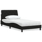 JUNG Vida Bett mit Matratze Schwarz 100x200 cm Stoff