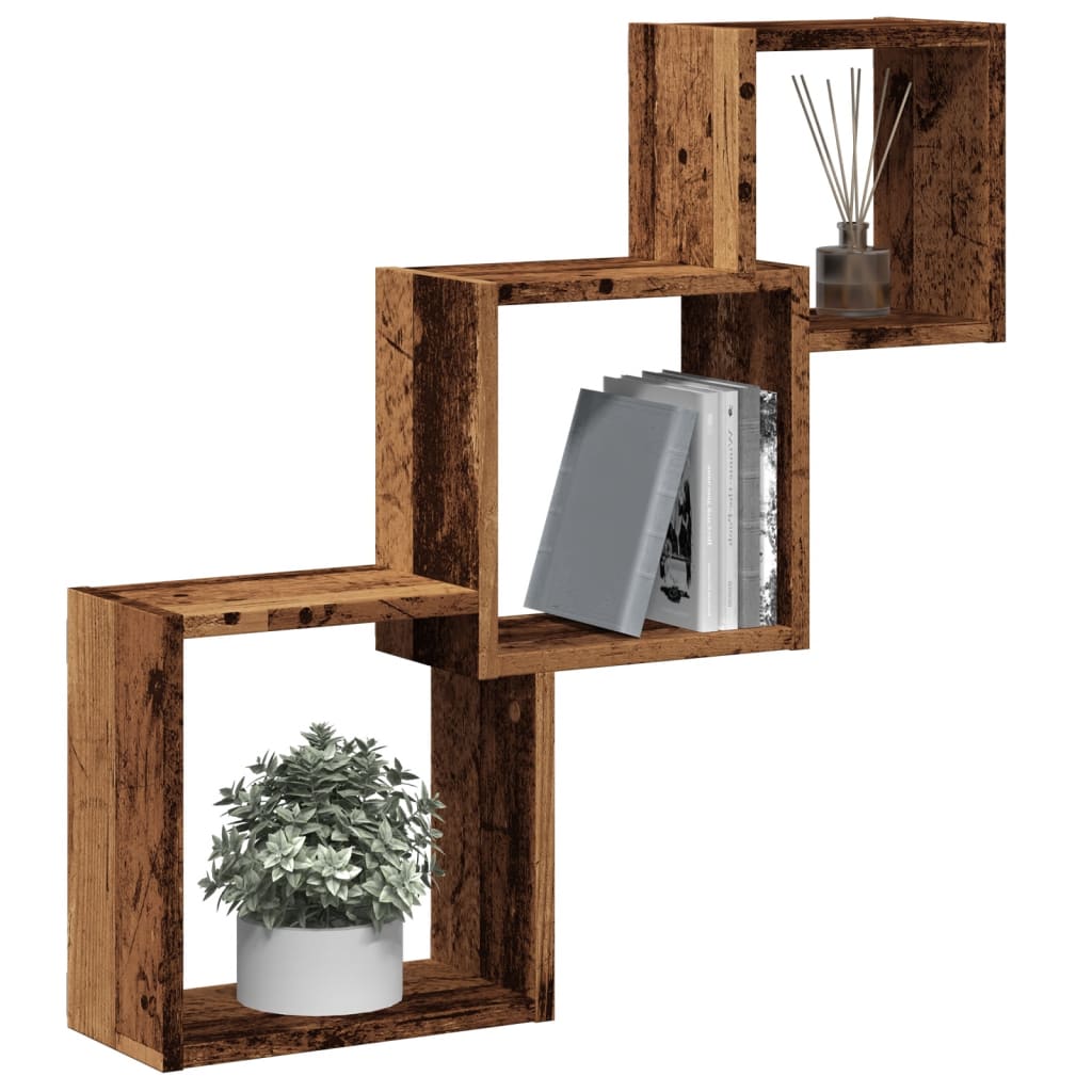 JUNG Vida Würfelregale Altholz-Optik 68x15x68 cm Holzwerkstoff