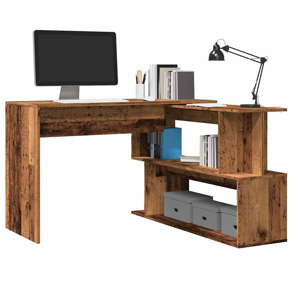 JUNG Vida Eckschreibtisch Altholz-Optik 200,5x50x76 cm Holzwerkstoff