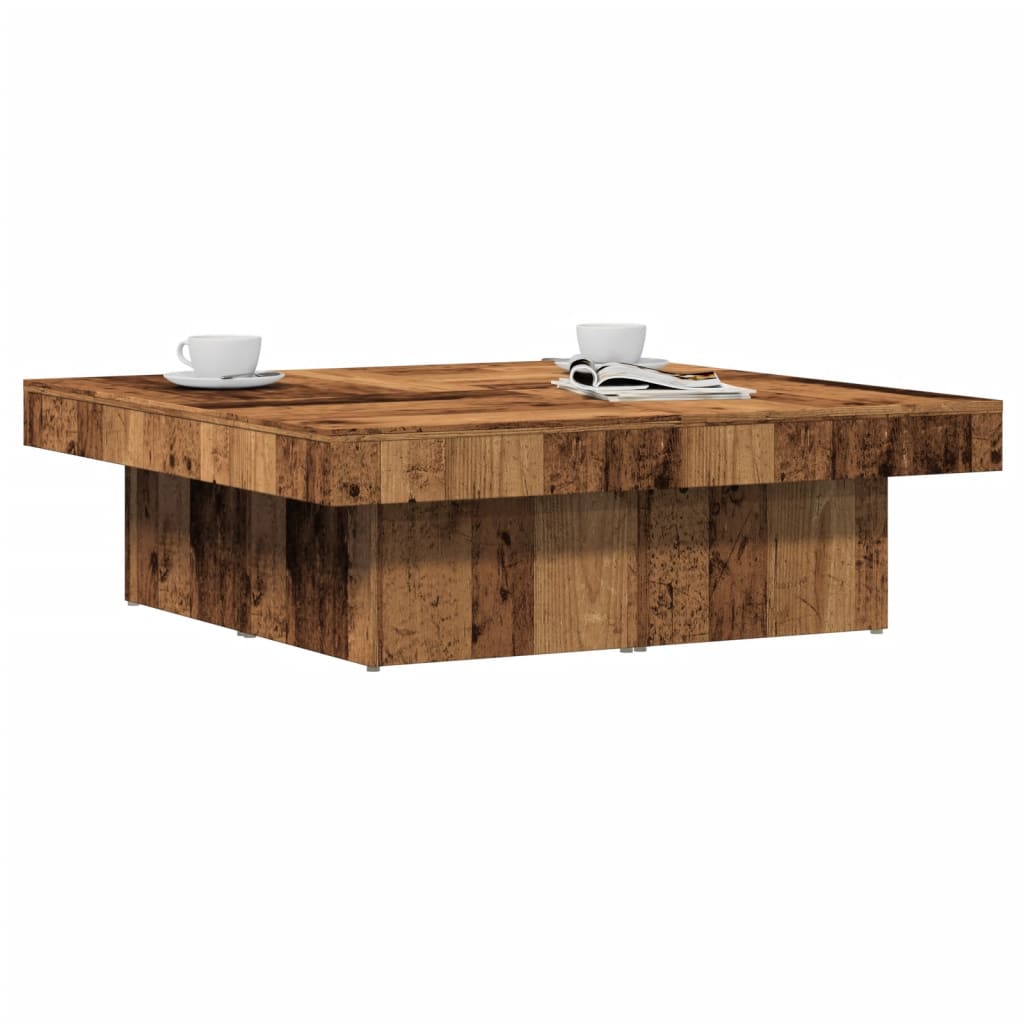 JUNG Vida Couchtisch Altholz-Optik 90x90x28 cm Holzwerkstoff
