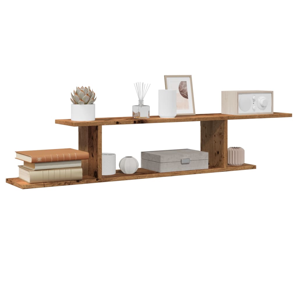 JUNG Vida TV-Wandregal Altholz-Optik 125x18x23 cm Holzwerkstoff