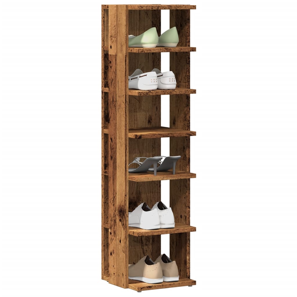 JUNG Vida Schuhschrank Altholz-Optik 28x27x102 cm Holzwerkstoff