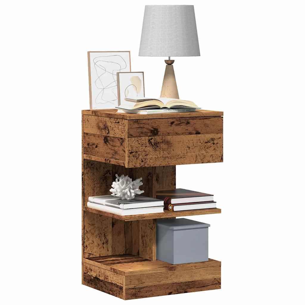 JUNG Vida Nachttisch Altholz-Optik 40x35x65 cm Holzwerkstoff