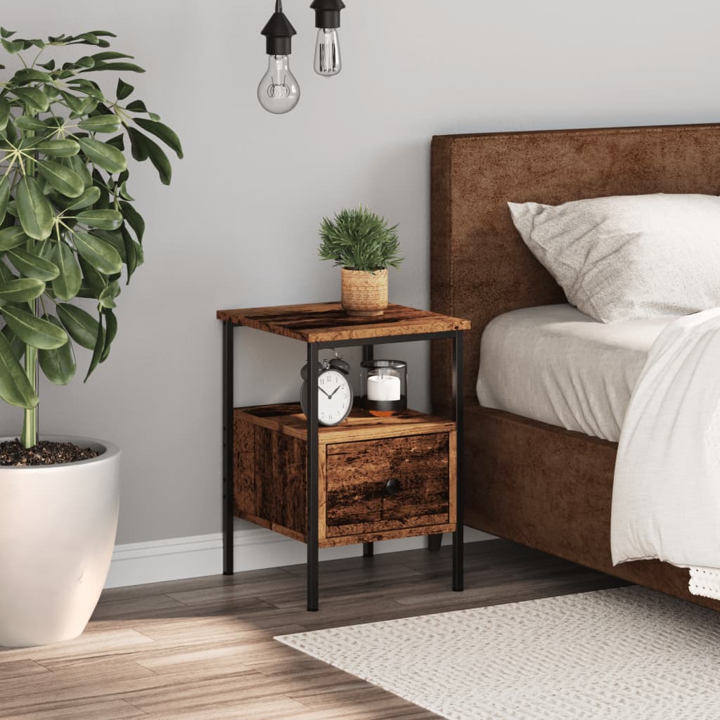 JUNG Vida Nachttisch Altholz-Optik 34x36x50 cm Holzwerkstoff