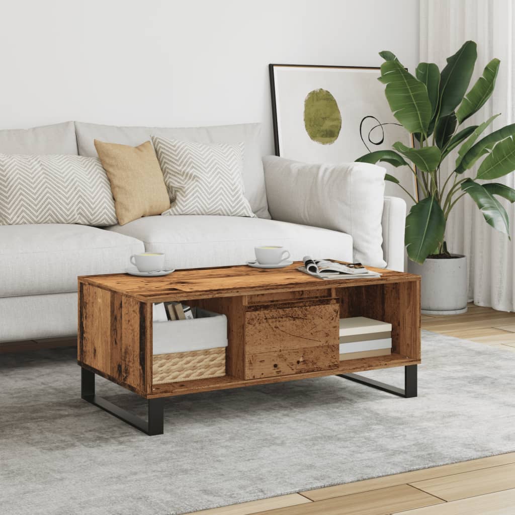 JUNG Vida Couchtisch Altholz-Optik 90x50x36,5 cm Holzwerkstoff
