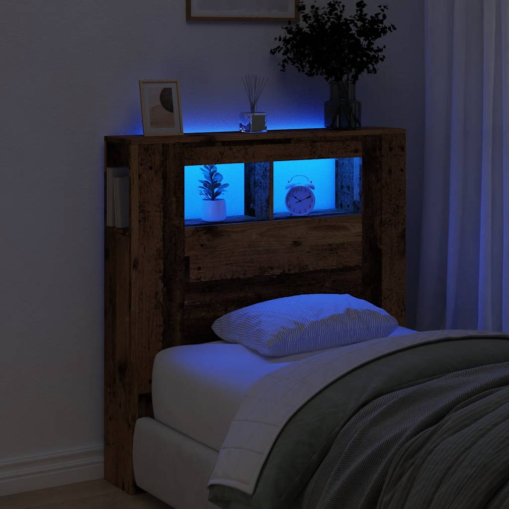 JUNG Vida LED-Kopfteil Altholz-Optik 100x18,5x103,5 cm Holzwerkstoff