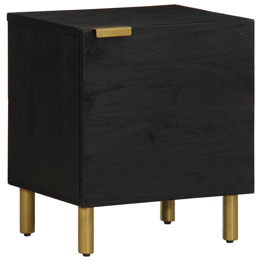 JUNG Vida Nachttisch Schwarz 40x33x46 cm Massivholz Mango
