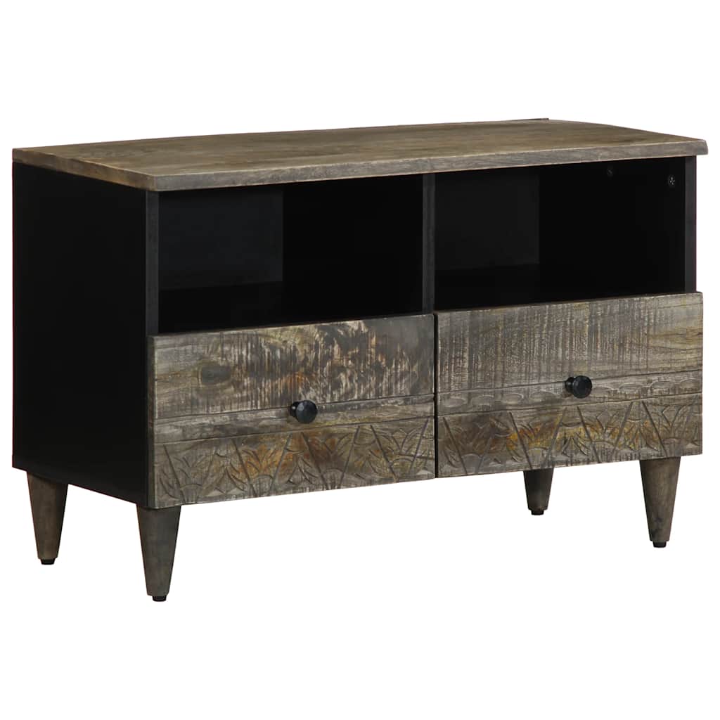 JUNG Vida TV-Schrank Hellgrau 70x33,5x46 cm Massivholz Mango