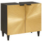 JUNG Vida Waschbeckenunterschrank Schwarz und Gold 62 x 33 x 58 cm