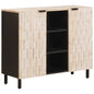 JUNG Vida Sideboard mit Regal Weiße gewaschene Oberfläche 90 x 33 x 75 cm