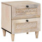 JUNG Vida Nachttisch Beige 40 x 33 x 46 cm Massivholz Akazie
