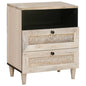 JUNG Vida Nachttisch mit Regal Beige 50 x 33 x 62 cm Massivholz Akazie