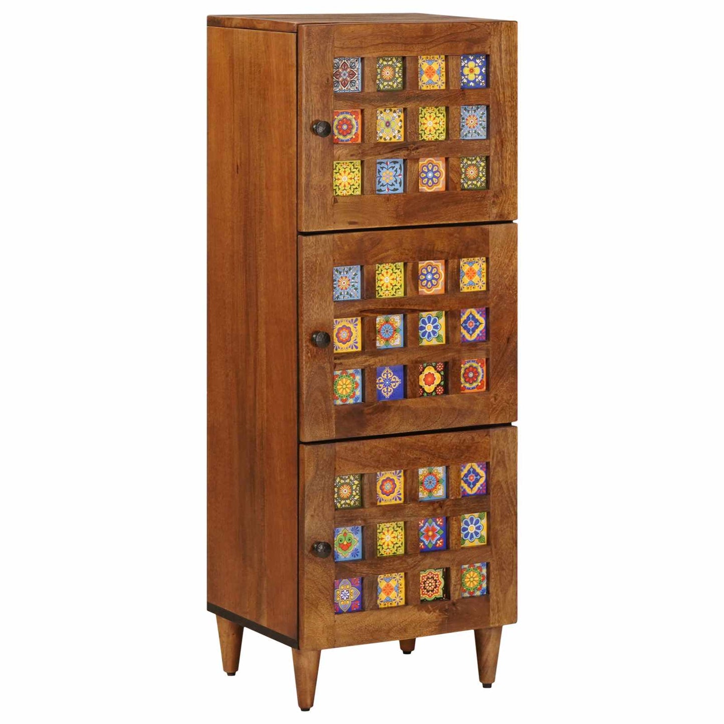 JUNG Vida Highboard mit Tür Walnuss 40 x 33 x 110 cm Massivholz Mango