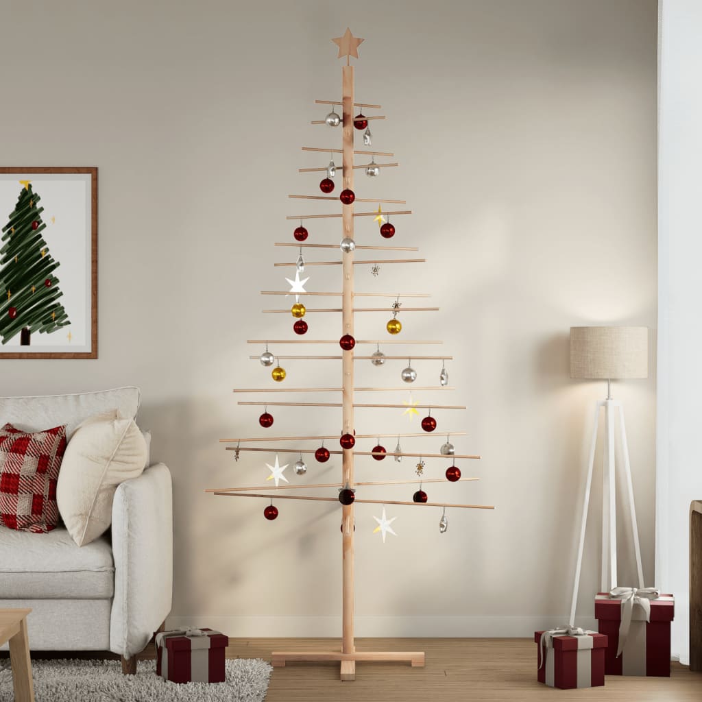 JUNG Vida Weihnachtsbaum Holz zum Schmücken 210 cm Massivholz Kiefer