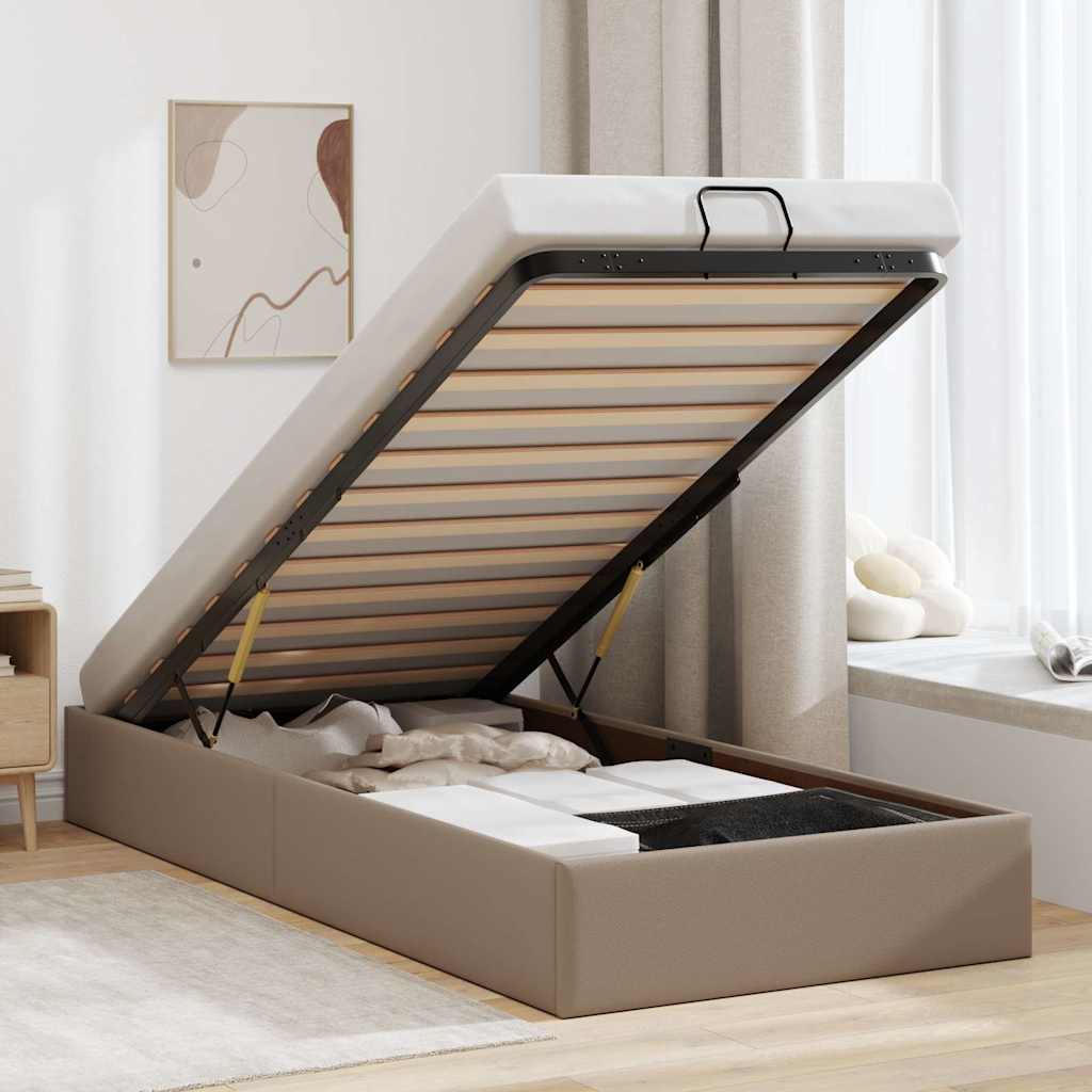 JUNG Vida Ottoman-Bett ohne Matratze Cappucino 100x200cm Kunstleder