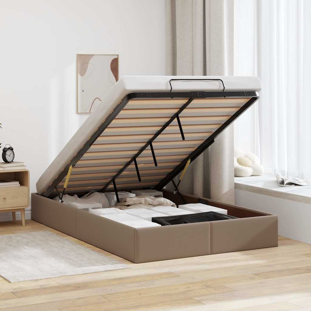 JUNG Vida Ottoman-Bett ohne Matratze Cappucino 120x190cm Kunstleder