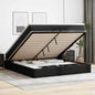 JUNG Vida Ottoman-Bett mit Matratzen Schwarz 200x200 cm Kunstleder