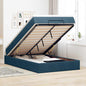 JUNG Vida Ottoman-Bett mit Matratze Dunkelblau 120x200 cm Samt
