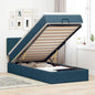 JUNG Vida Ottoman-Bett mit Matratze Dunkelblau 100x200 cm Samt